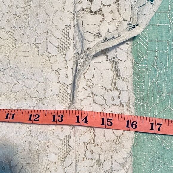 MERONA butterfly sleeve floral lace overlay top blouse cream color size S - Picture 12 of 13
